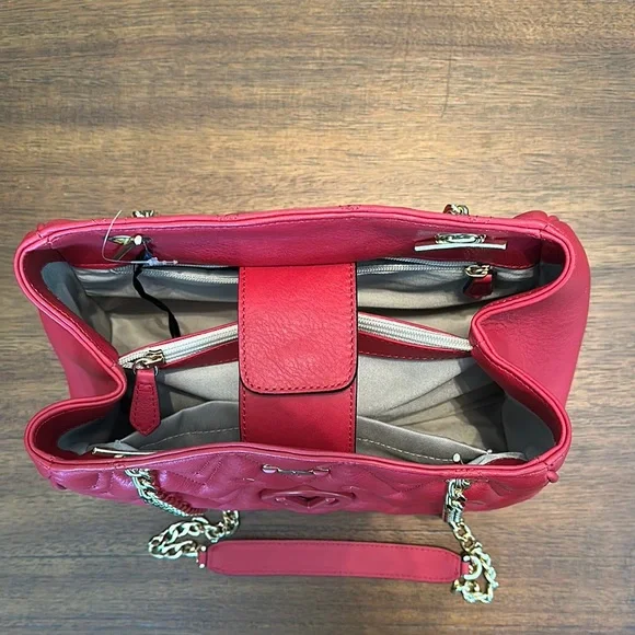 Valentino Red Gold Quilted Shoulder Bag - Picture 7 of 10